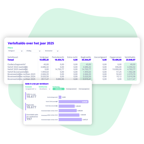 HR-dashboard verlof per jaar